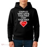 Couples Who Game Together Stay Together Kids Hoodie thumb 4