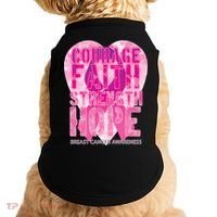 Courage Faith Strength Hope Breast Cancer Awareness Doggie Tank thumb 0
