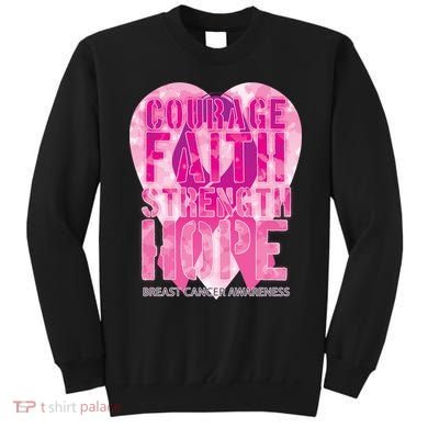 Courage Faith Strength Hope Breast Cancer Awareness Sweatshirt