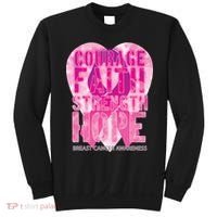 Courage Faith Strength Hope Breast Cancer Awareness Sweatshirt thumb 0