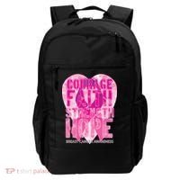Courage Faith Strength Hope Breast Cancer Awareness Backpack thumb 0
