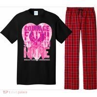 Courage Faith Strength Hope Breast Cancer Awareness Pajama Set thumb 0