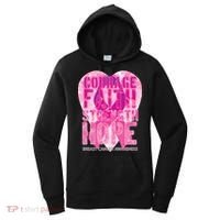 Courage Faith Strength Hope Breast Cancer Awareness Women's Hoodie thumb 0