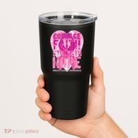 Courage Faith Strength Hope Breast Cancer Awareness Tumbler thumb 2