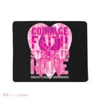Courage Faith Strength Hope Breast Cancer Awareness Mousepad thumb 0