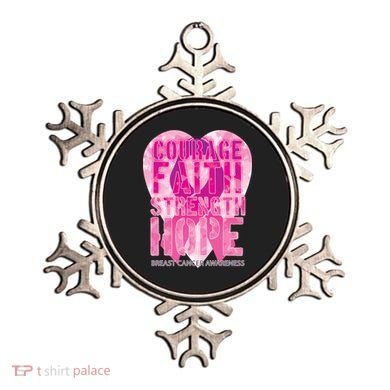 Courage Faith Strength Hope Breast Cancer Awareness Ornament