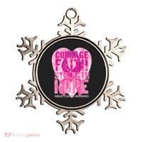 Courage Faith Strength Hope Breast Cancer Awareness Ornament thumb 0