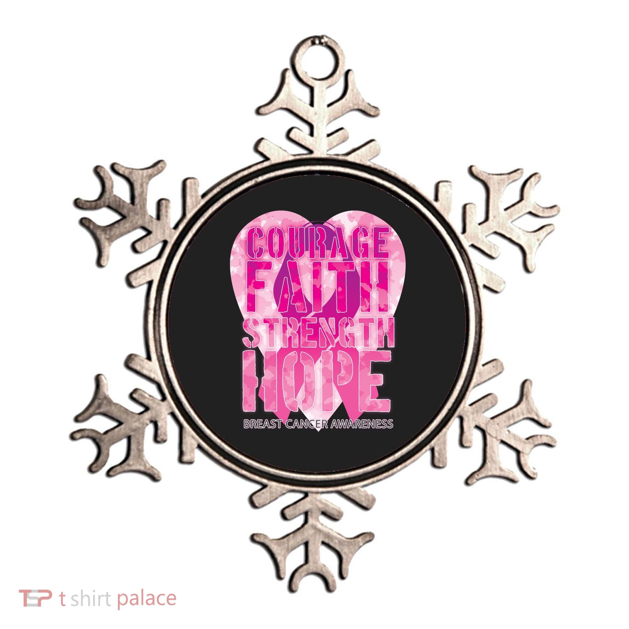 Courage Faith Strength Hope Breast Cancer Awareness Ornament