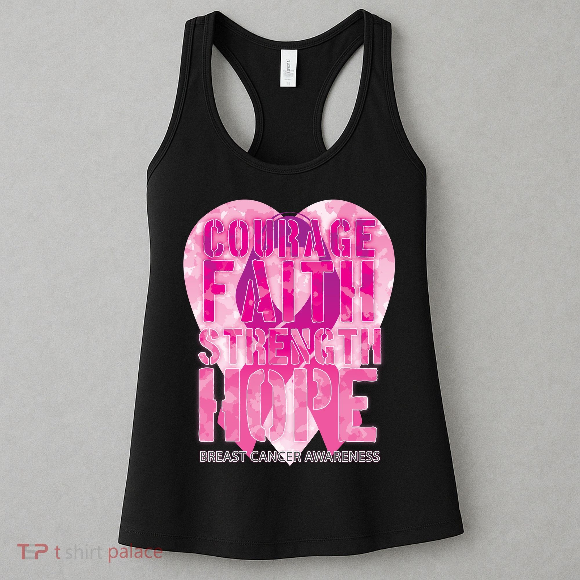 Courage Faith Strength Hope Breast Cancer Awareness Women's Tank Top