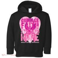 Courage Faith Strength Hope Breast Cancer Awareness Toddler Hoodie thumb 0