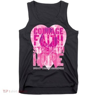 Courage Faith Strength Hope Breast Cancer Awareness Tank Top