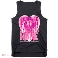Courage Faith Strength Hope Breast Cancer Awareness Tank Top thumb 0