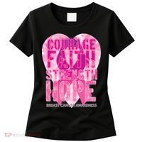 Courage Faith Strength Hope Breast Cancer Awareness Women's T-Shirt thumb 0