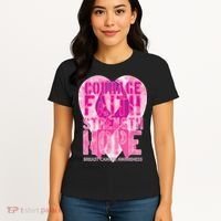 Courage Faith Strength Hope Breast Cancer Awareness Women's T-Shirt thumb 4