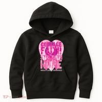 Courage Faith Strength Hope Breast Cancer Awareness Kids Hoodie thumb 0