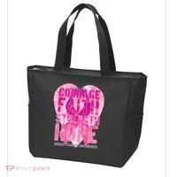 Courage Faith Strength Hope Breast Cancer Awareness Tote Bag thumb 3