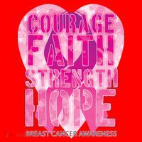 Courage Faith Strength Hope Breast Cancer Awareness Santa Hat thumb 1