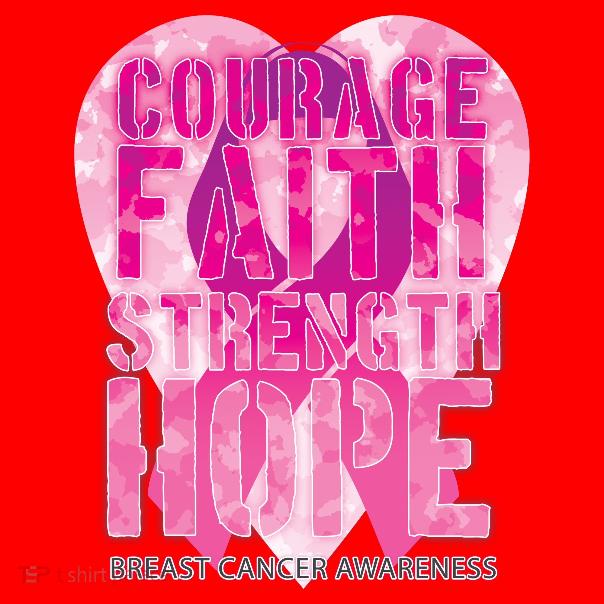 Courage Faith Strength Hope Breast Cancer Awareness Santa Hat
