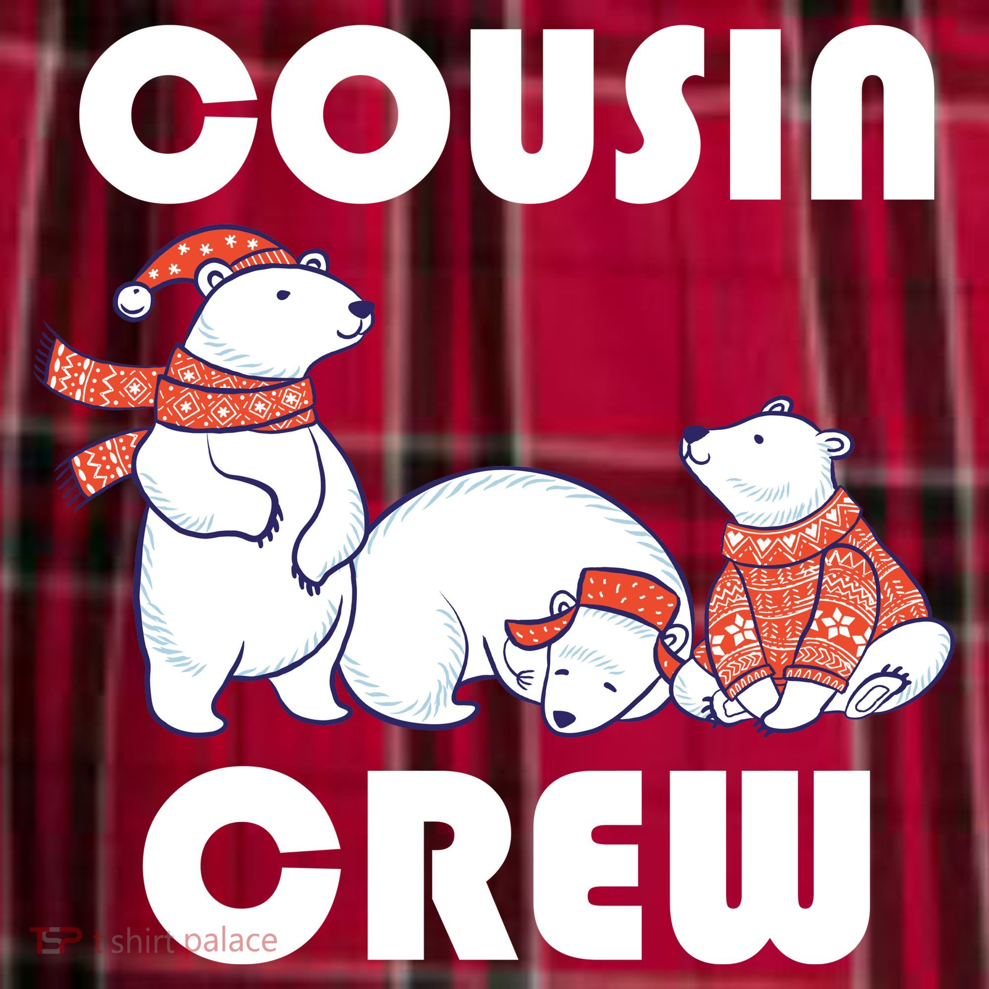 Cousin Crew Cute Polar Bears Women's Flannel Plaid Pajama Pants