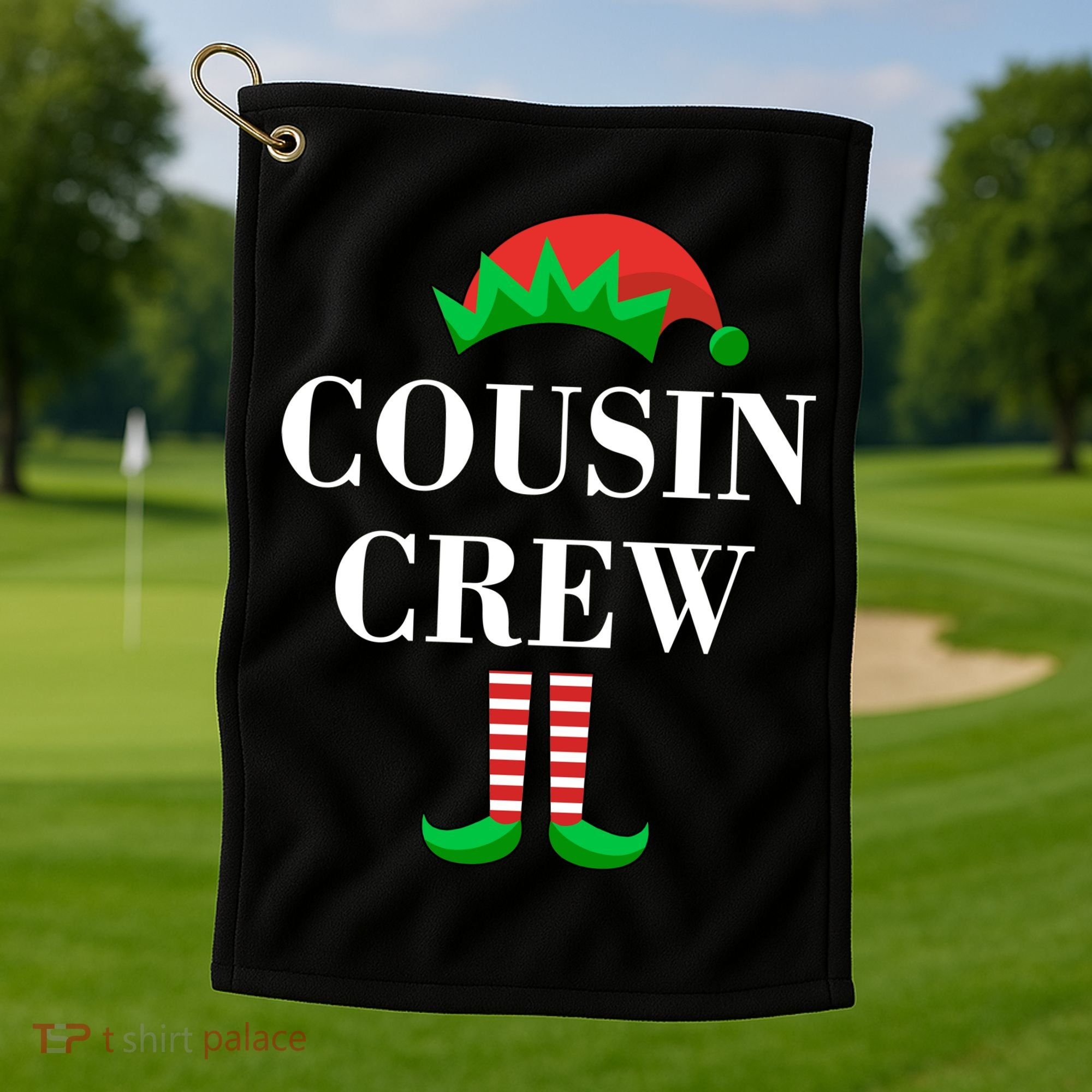 Cousin Crew Elf Family Matching Christmas Golf Towel