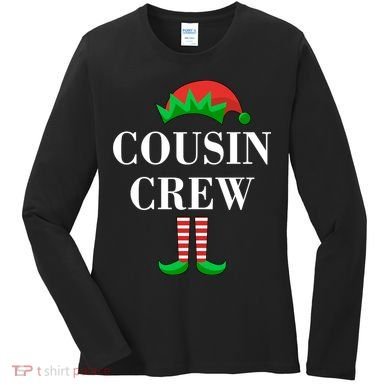 Cousin Crew Elf Family Matching Christmas Women's Long Sleeve Shirt