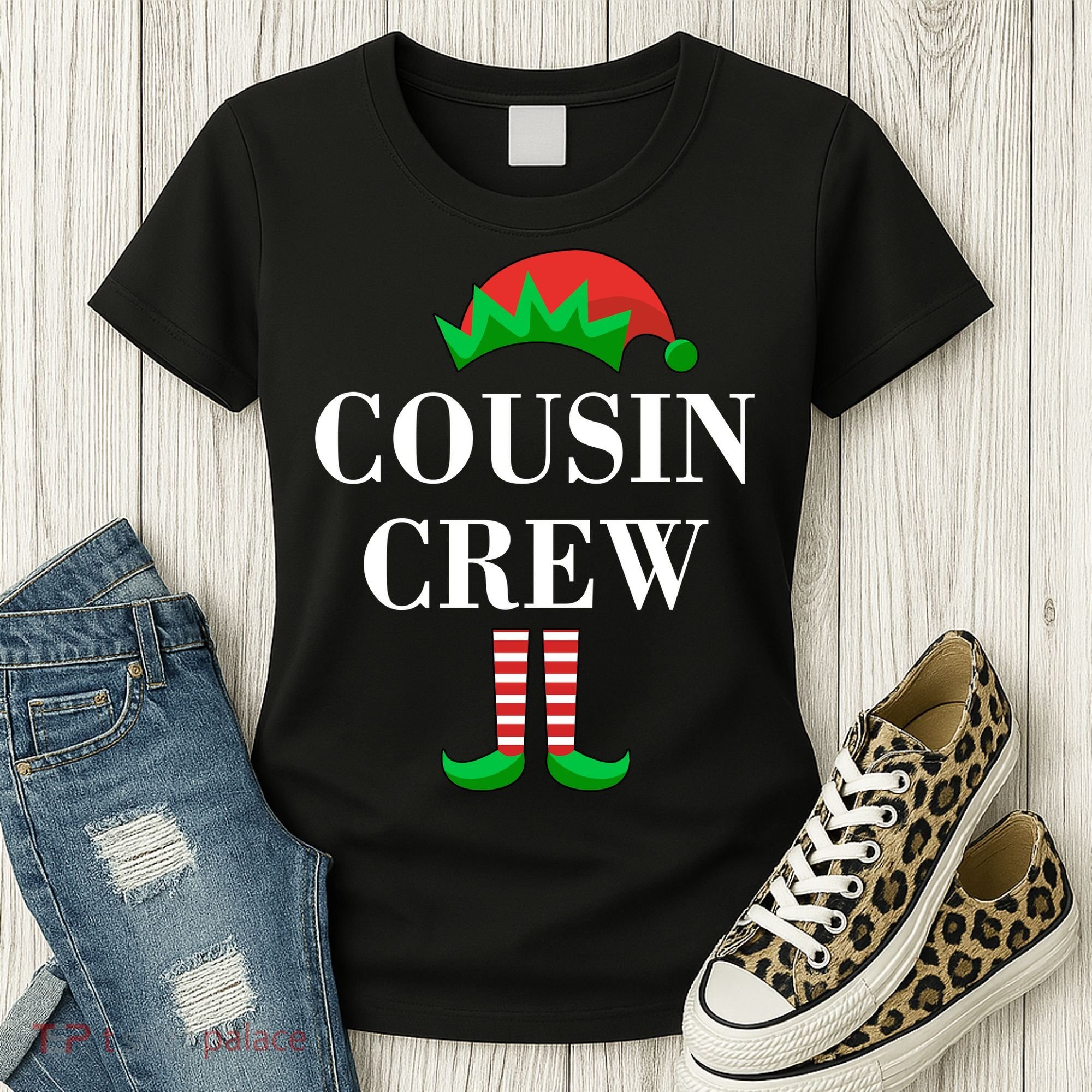 Cousin Crew Elf Family Matching Christmas Women's T-Shirt