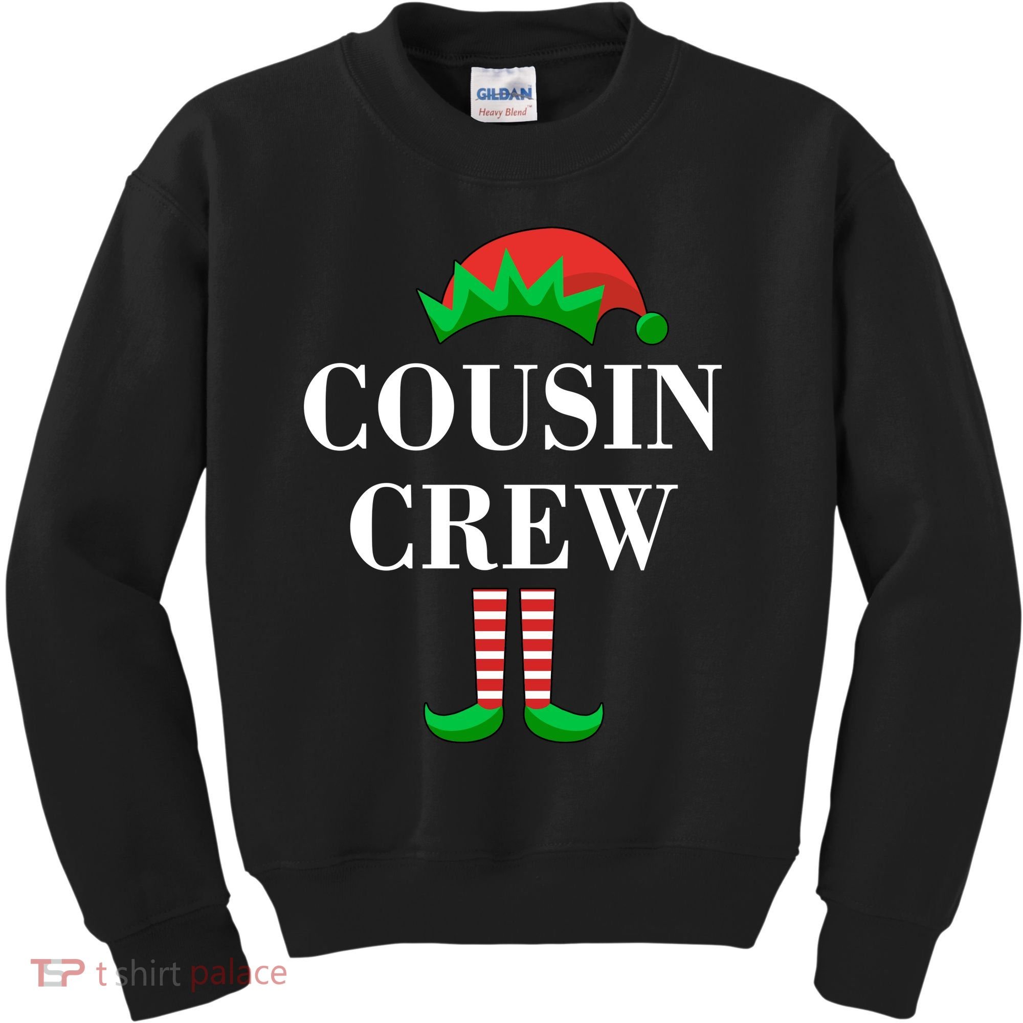 Cousin Crew Elf Family Matching Christmas Kids Sweatshirt
