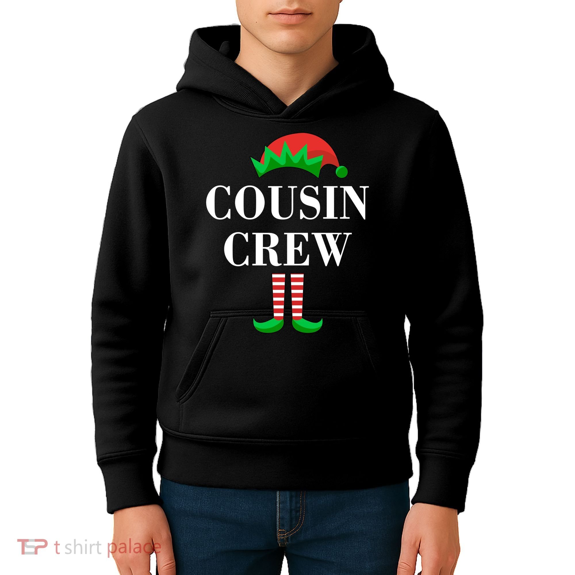 Cousin Crew Elf Family Matching Christmas Kids Hoodie