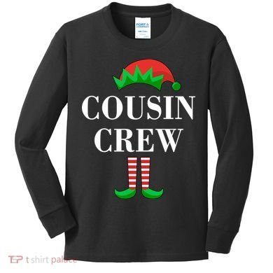 Cousin Crew Elf Family Matching Christmas Kids Long Sleeve Shirt