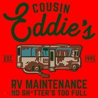 Cousin Eddie's RV Maintenance Shitters Too Full Santa Hat thumb 1