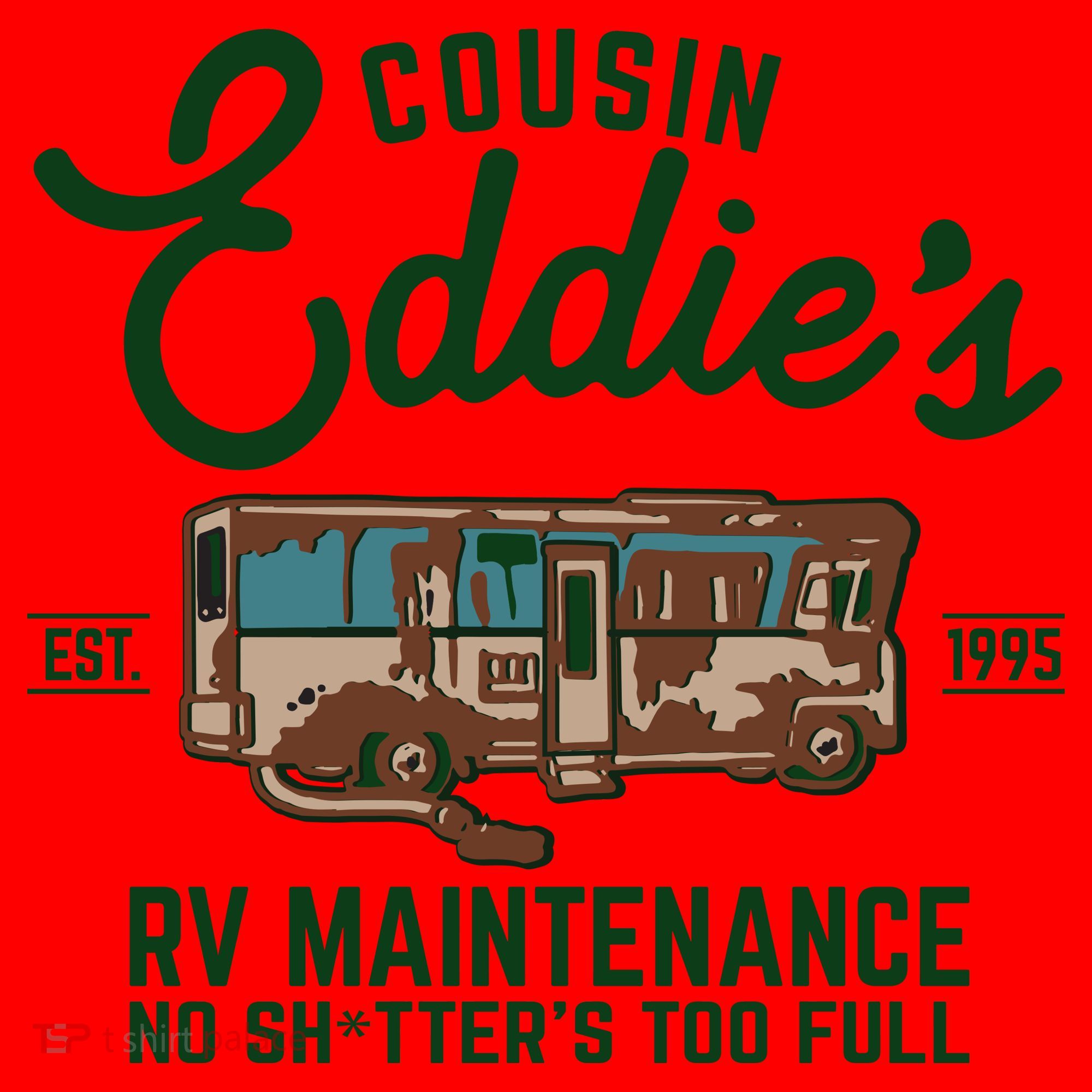 Cousin Eddie's RV Maintenance Shitters Too Full Santa Hat