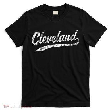 Cleveland Oh Vintage Baseball Sports Script T-Shirt