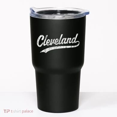 Cleveland OH Vintage Baseball Sports Script Tumbler