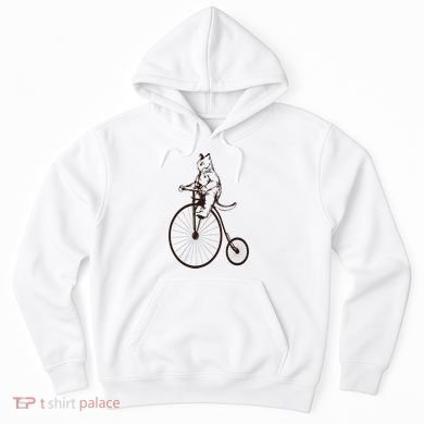 Cat On Vintage Bicycle Funny Gift Hoodie