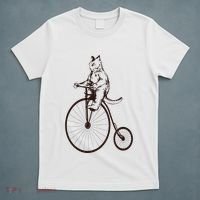 Cat On Vintage Bicycle Funny Gift T-Shirt thumb 5