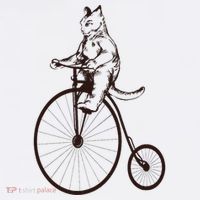 Cat On Vintage Bicycle Funny Gift T-Shirt thumb 7