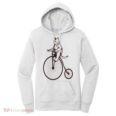 Cat On Vintage Bicycle Funny Gift Women's Hoodie