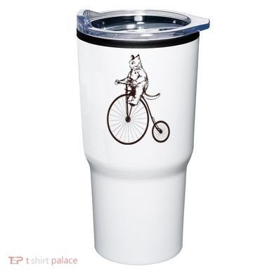 Cat On Vintage Bicycle Funny Gift Tumbler
