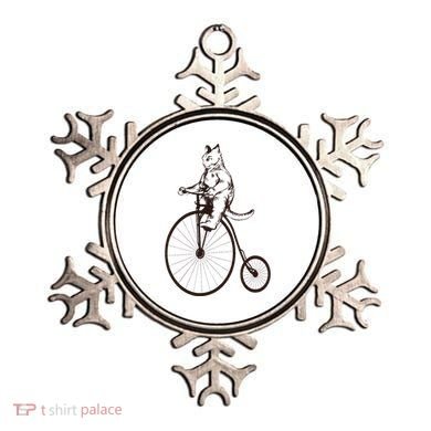 Cat On Vintage Bicycle Funny Gift Ornament
