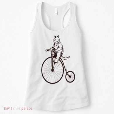 Cat On Vintage Bicycle Funny Gift Women's Tank Top