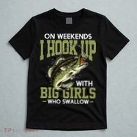 Cute On Weekends I Hook Up With Big Who Swallow Fishing T-Shirt thumb 5