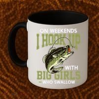 Cute On Weekends I Hook Up With Big Who Swallow Fishing Coffee Mug thumb 2