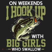 Cute On Weekends I Hook Up With Big Who Swallow Fishing Golf Towel thumb 3