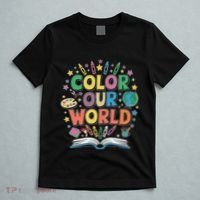 Color Our World Summer Reading Art And Creativity Enthusiast T-Shirt thumb 5