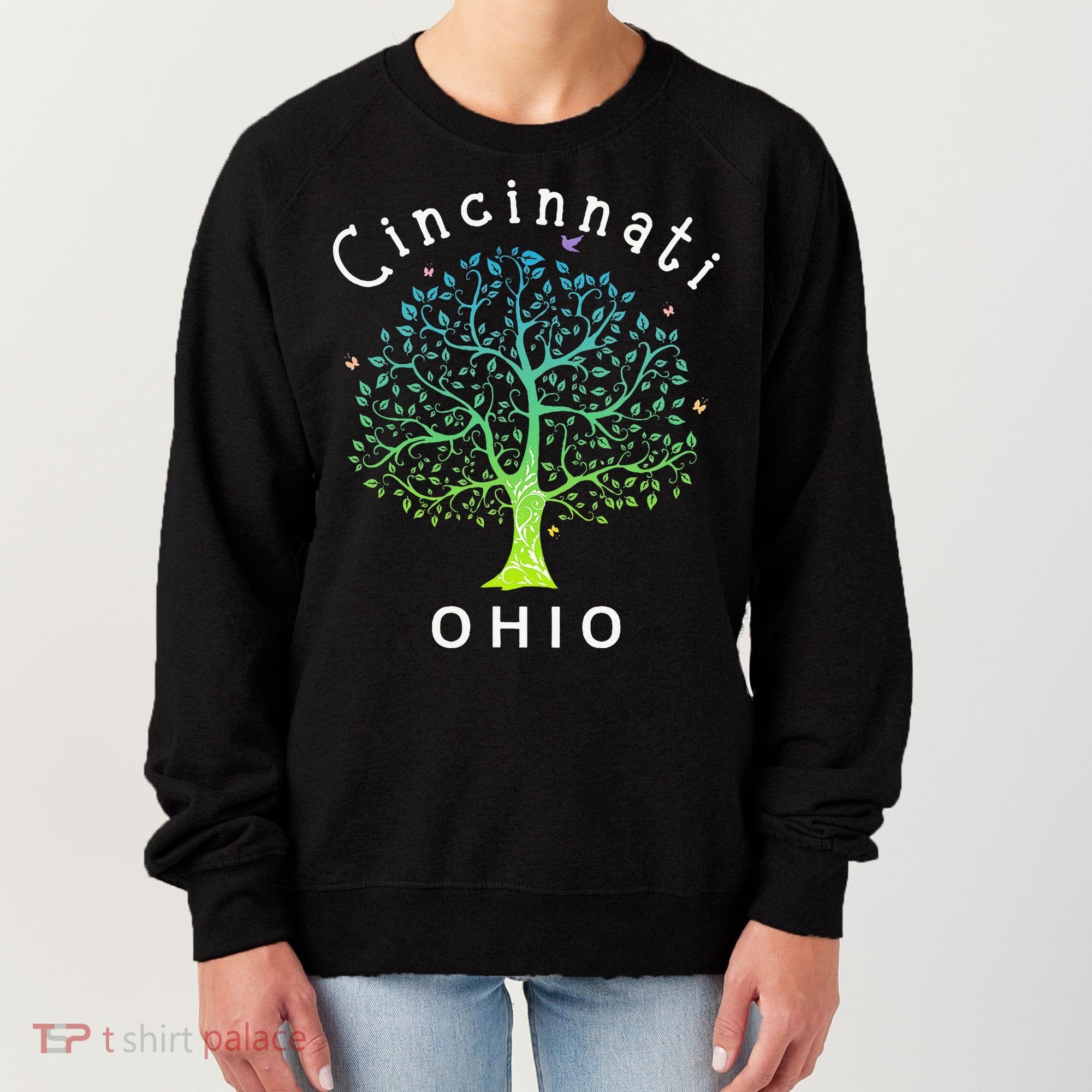 Cincinnati Ohio With Tree Love For Cincinnati Women's Sweatshirt