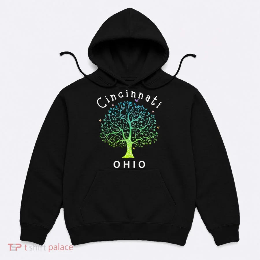 Cincinnati Ohio With Tree Love For Cincinnati Hoodie
