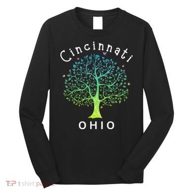 Cincinnati Ohio With Tree Love For Cincinnati Long Sleeve Shirt