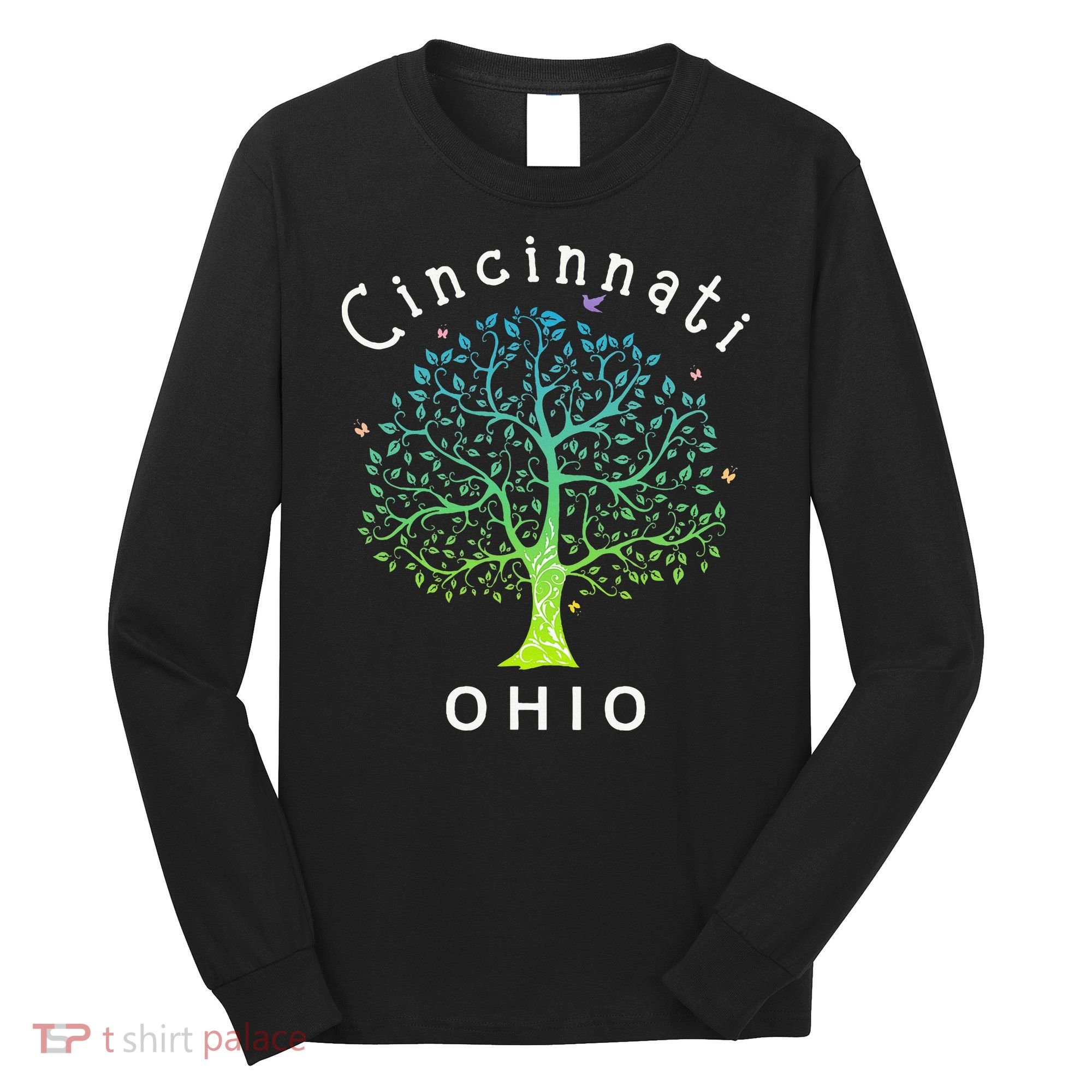 Cincinnati Ohio With Tree Love For Cincinnati Long Sleeve Shirt