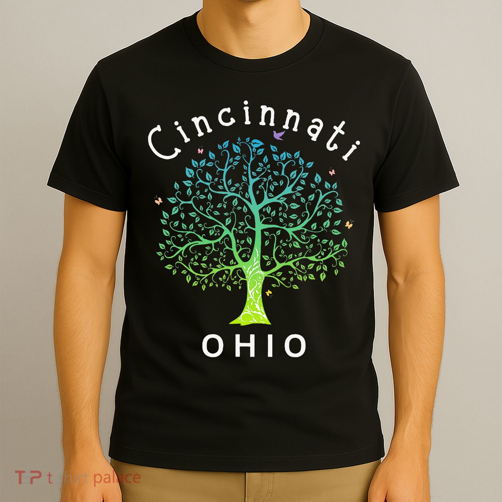 Cincinnati Ohio With Tree Love For Cincinnati T-Shirt