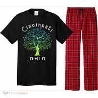 Cincinnati Ohio With Tree Love For Cincinnati Pajama Set thumb 0